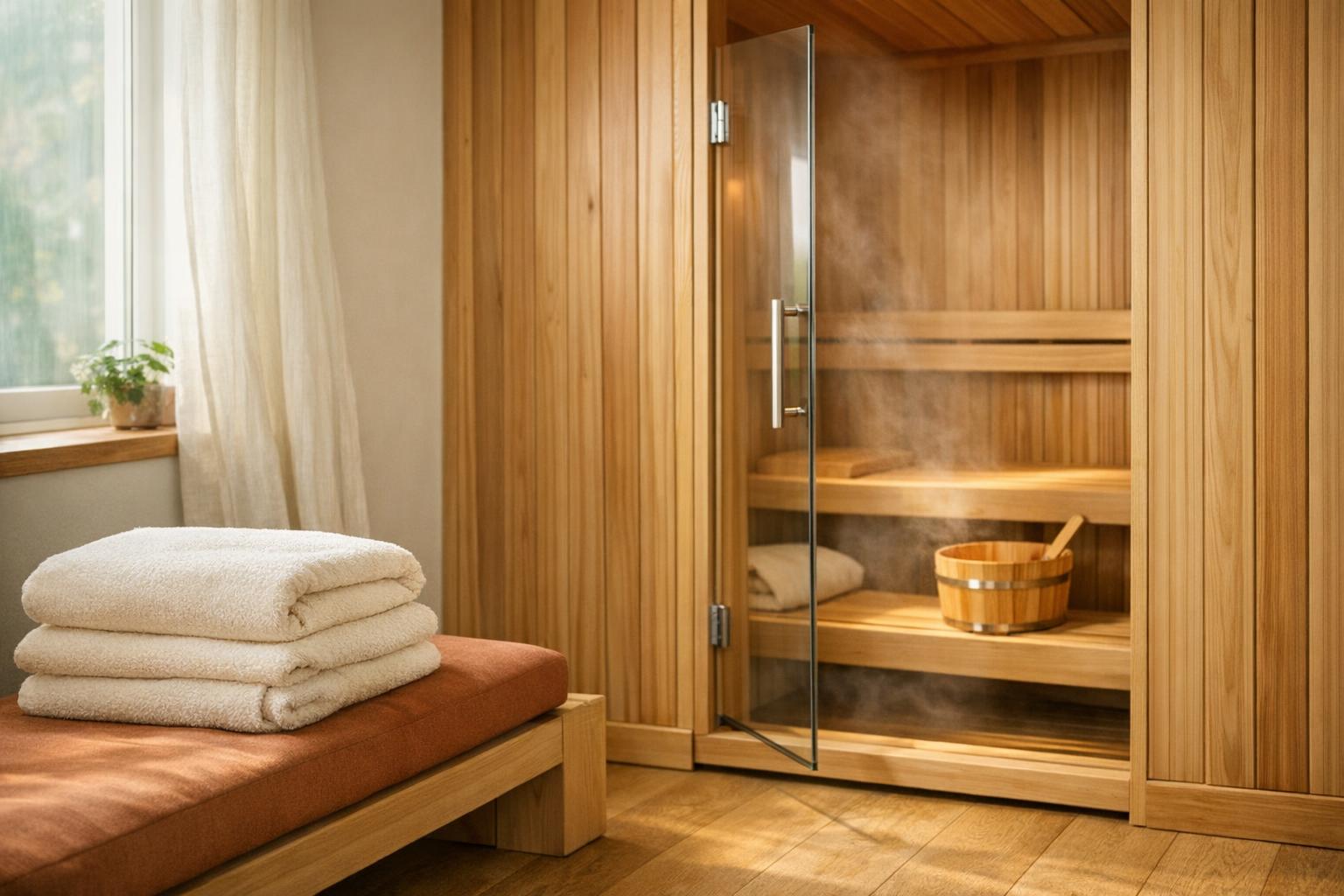 How to choose a home infrared sauna AI-generated editorial illustration.