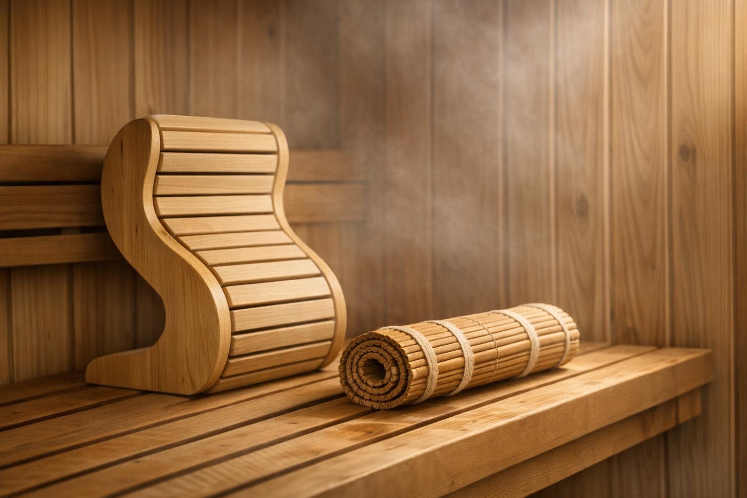 Sauna accessories worth having AI-generated editorial illustration.